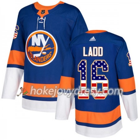 Pánské Hokejový Dres New York Islanders Andrew Ladd 16 2017-2018 USA Flag Fashion Modrá Adidas Authentic